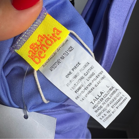 NWT Agua Bendita Ina One Piece Swimsuit Purple Sz L - Picture 7 of 11